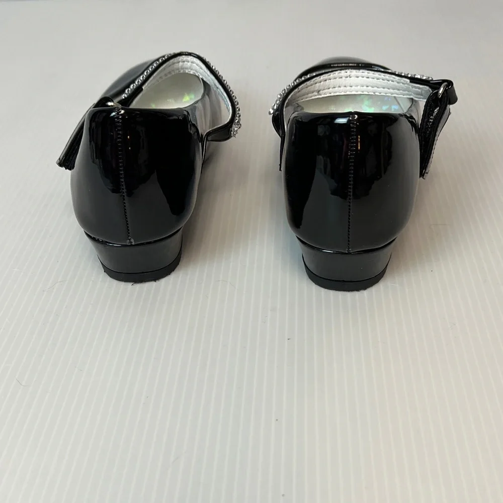 Black Kids Shoes with Rhinestone Strap v2282